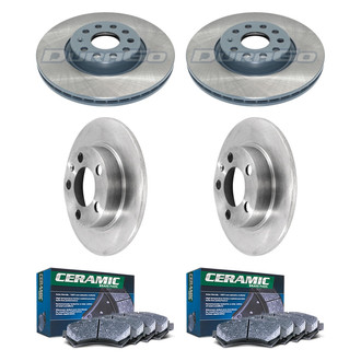 DuraGo® - Plain Front and Rear Brake Kit with Ceramic Pads