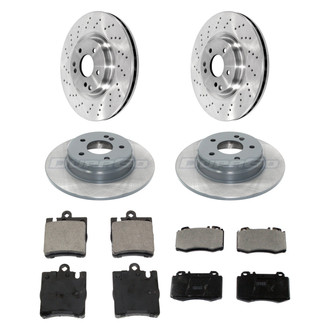 DuraGo® - 1-Piece Drilled Brake Kit with Ceramic Brake Pads