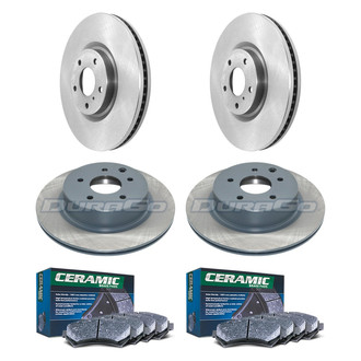DuraGo® - Plain Front and Rear Brake Kit with Ceramic Pads