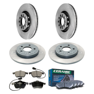 DuraGo® - Plain Front and Rear Brake Kit with Ceramic Pads