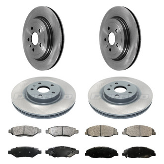 DuraGo® - Plain Front and Rear Brake Kit with Ceramic Pads