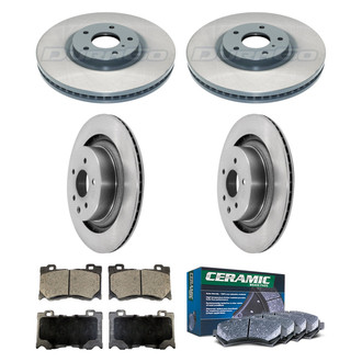 DuraGo® - Plain Front and Rear Brake Kit with Ceramic Pads