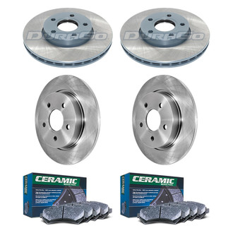 DuraGo® - Plain Front and Rear Brake Kit with Ceramic Pads