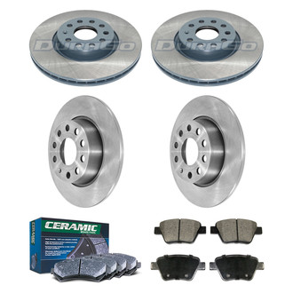 DuraGo® - Plain Front and Rear Brake Kit with Ceramic Pads
