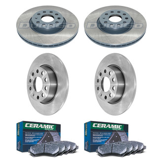 DuraGo® - Plain Front and Rear Brake Kit with Ceramic Pads