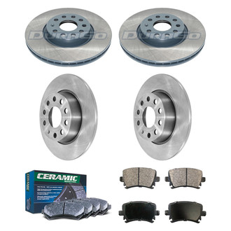 DuraGo® - Plain Front and Rear Brake Kit with Ceramic Pads