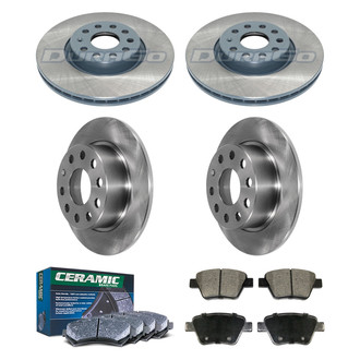 DuraGo® - Plain Front and Rear Brake Kit with Ceramic Pads