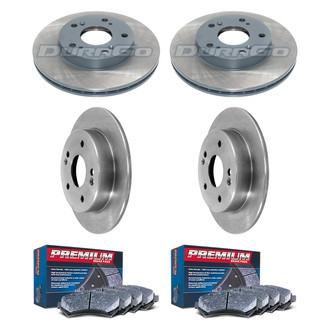 DuraGo® - Premium™ Plain Front and Rear Brake Kit with Semi-Metallic Pads