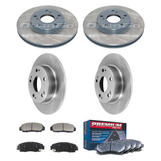 DuraGo® - Premium™ Plain Front and Rear Brake Kit with Semi-Metallic Pads