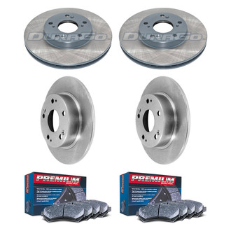 DuraGo® - Premium™ Plain Front and Rear Brake Kit with Semi-Metallic Pads