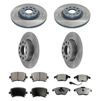 DuraGo® - Premium™ Plain Front and Rear Brake Kit with Semi-Metallic Pads