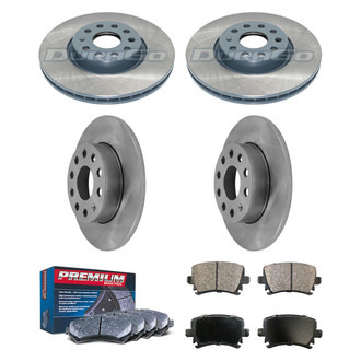 DuraGo® - Premium™ Plain Front and Rear Brake Kit with Semi-Metallic Pads