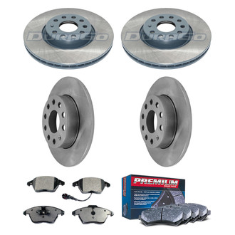 DuraGo® - Premium™ Plain Front and Rear Brake Kit with Semi-Metallic Pads