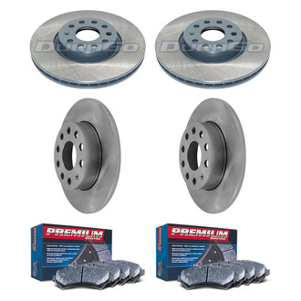 DuraGo® - Premium™ Plain Front and Rear Brake Kit with Semi-Metallic Pads