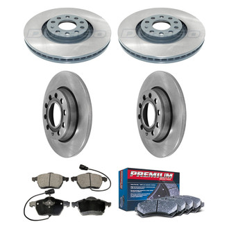 DuraGo® - Premium™ Plain Front and Rear Brake Kit with Semi-Metallic Pads