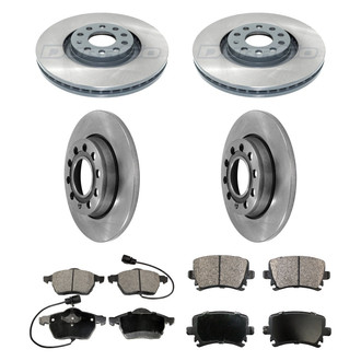 DuraGo® - Premium™ Plain Front and Rear Brake Kit with Semi-Metallic Pads
