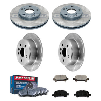 DuraGo® - Premium™ Plain Front and Rear Brake Kit with Semi-Metallic Pads