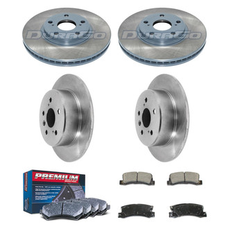 DuraGo® - Premium™ Plain Front and Rear Brake Kit with Semi-Metallic Pads