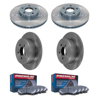 DuraGo® - Premium™ Plain Front and Rear Brake Kit with Semi-Metallic Pads