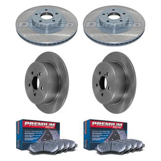 DuraGo® - Premium™ Plain Front and Rear Brake Kit with Semi-Metallic Pads