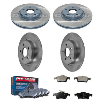 DuraGo® - Premium™ Plain Front and Rear Brake Kit with Semi-Metallic Pads