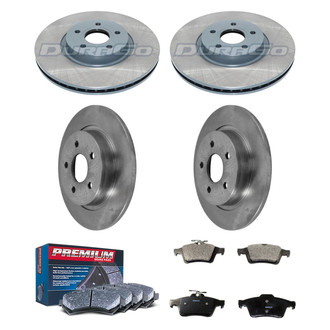 DuraGo® - Premium™ Plain Front and Rear Brake Kit with Semi-Metallic Pads