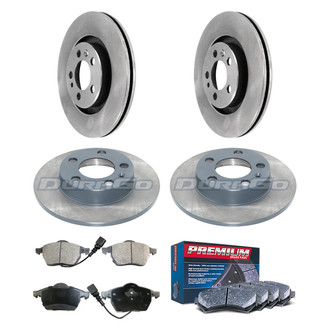 DuraGo® - Premium™ Plain Front and Rear Brake Kit with Semi-Metallic Pads