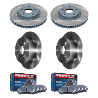DuraGo® - Premium™ Plain Front and Rear Brake Kit with Semi-Metallic Pads
