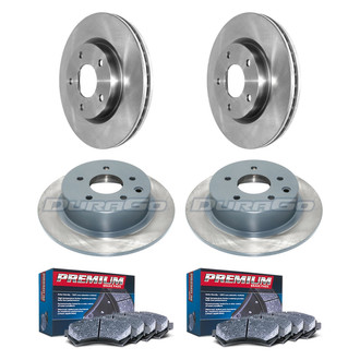 DuraGo® - Premium™ Plain Front and Rear Brake Kit with Semi-Metallic Pads