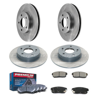 DuraGo® - Premium™ Plain Front and Rear Brake Kit with Semi-Metallic Pads