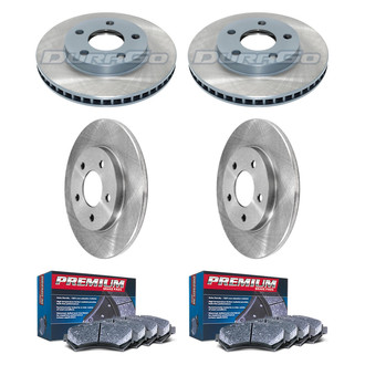 DuraGo® - Premium™ Plain Front and Rear Brake Kit with Semi-Metallic Pads