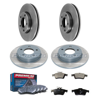 DuraGo® - Premium™ Plain Front and Rear Brake Kit with Semi-Metallic Pads