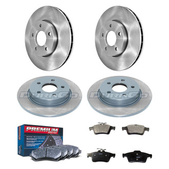 DuraGo® - Premium™ Plain Front and Rear Brake Kit with Semi-Metallic Pads