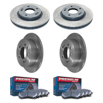 DuraGo® - Premium™ Plain Front and Rear Brake Kit with Semi-Metallic Pads