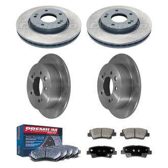 DuraGo® - Premium™ Plain Front and Rear Brake Kit with Semi-Metallic Pads