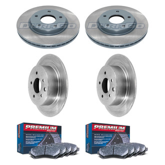 DuraGo® - Premium™ Plain Front and Rear Brake Kit with Semi-Metallic Pads
