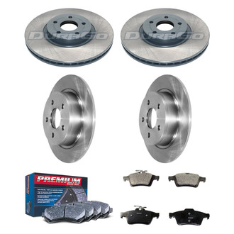 DuraGo® - Premium™ Plain Front and Rear Brake Kit with Semi-Metallic Pads