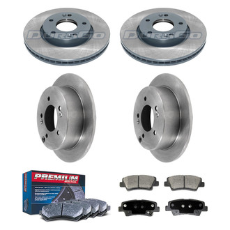 DuraGo® - Premium™ Plain Front and Rear Brake Kit with Semi-Metallic Pads