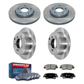 DuraGo® - Premium™ Plain Front and Rear Brake Kit with Semi-Metallic Pads