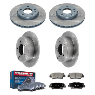 DuraGo® - Premium™ Plain Front and Rear Brake Kit with Semi-Metallic Pads