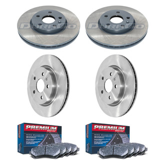 DuraGo® - Premium™ Plain Front and Rear Brake Kit with Semi-Metallic Pads