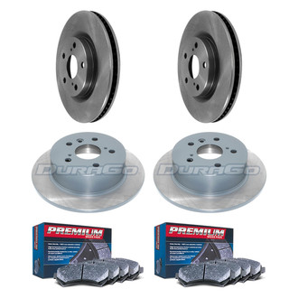 DuraGo® - Premium™ Plain Front and Rear Brake Kit with Semi-Metallic Pads