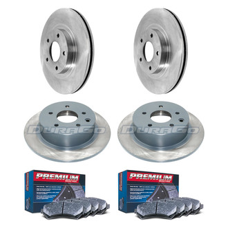 DuraGo® - Premium™ Plain Front and Rear Brake Kit with Semi-Metallic Pads