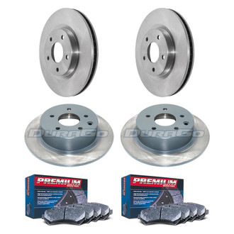DuraGo® - Premium™ Plain Front and Rear Brake Kit with Semi-Metallic Pads
