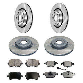 DuraGo® - Premium™ Plain Front and Rear Brake Kit with Semi-Metallic Pads