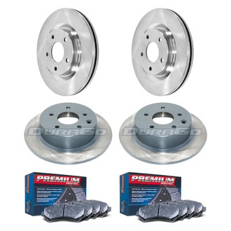 DuraGo® - Premium 1-Piece Plain Brake Kit with Semi-Metallic Brake Pads