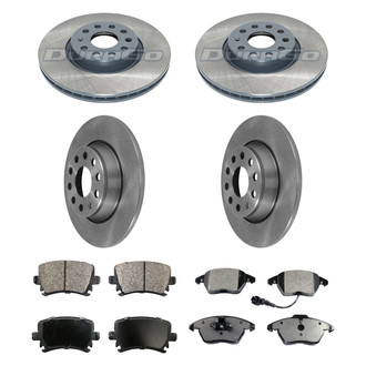 DuraGo® - Premium™ Plain Front and Rear Brake Kit with Semi-Metallic Pads