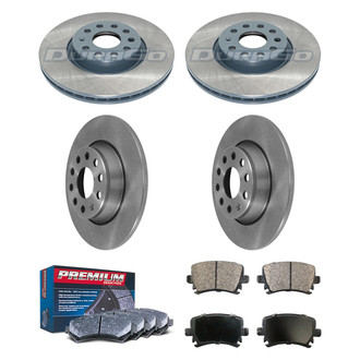 DuraGo® - Premium™ Plain Front and Rear Brake Kit with Semi-Metallic Pads