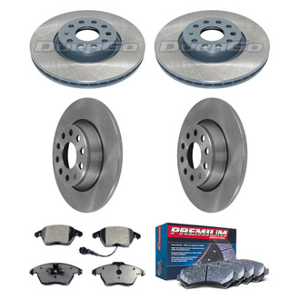 DuraGo® - Premium™ Plain Front and Rear Brake Kit with Semi-Metallic Pads