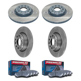 DuraGo® - Premium™ Plain Front and Rear Brake Kit with Semi-Metallic Pads